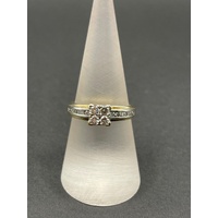 Ladies 9ct Two Tone Gold Diamond Ring