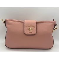 US Polo ASSN Ladies Pink Crossbody Handbag with Detachable Shoulder Strap