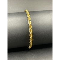 Ladies 10ct Yellow Gold Singapore Twist Link Bracelet