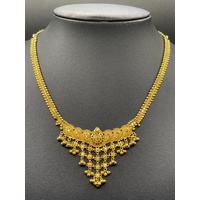 Ladies 22ct Yellow Gold Indian Filigree Fancy Necklace