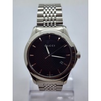 Gucci G Timeless 126.4 Sapphire Crystal Stainless Steel Silver Quartz Mens Watch