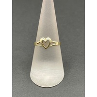 Ladies 9ct Yellow Gold Heart Shape Ring