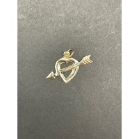 Ladies 9ct Yellow Gold Heart and Arrow Pendant