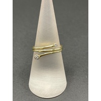 Ladies 9ct Yellow Gold Wrap Around Diamond Ring