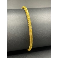 Ladies 22ct Yellow Gold Pattern Round Bangle
