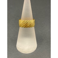 Unisex 21ct Yellow Gold Wide Band Ring