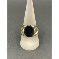 Men's 9ct Yellow Gold Black Onyx Gemstone Ring