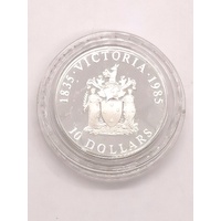 1985 Australian $10 Proof Coin Victoria 150 years 1835-1985 31.1g State Series