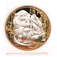 2022 Niue 5oz Silver Gold Plated Apex Predators Komodo Dragon vs Tiger Coin
