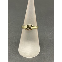 Unisex 9ct Yellow Gold Initial Letter S Ring