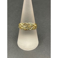 Ladies 9ct Yellow Gold Leaf & Vine Pattern Ring