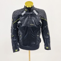 RJays Apex Touring Motorcycle Jacket Size L/14 Black Neon Accents