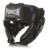 Punch Equipment AAA Grade Boxing Headgear Size Large Black