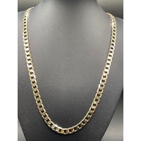 Mens 9ct Yellow Gold Curb Link Necklace