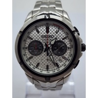 Seiko Coutura Chronograph Silver Dial Quartz Stainless Steel Watch SSB433