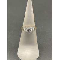 Ladies 18ct Yellow Gold Band and Diamond Ring