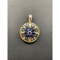 Ladies 9ct Yellow Gold Round Gemstone Pendant