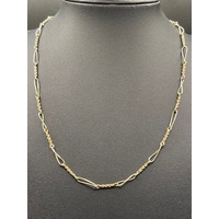 Ladies 9ct Yellow Gold Trombone Twist Link Necklace