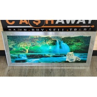 Tiger Waterfall Moving Picture Mirror Wall Art with Sound