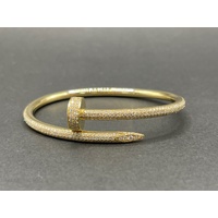 Genuine Cartier Ladies 18ct Yellow Gold Diamond Oval Bangle