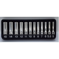 Snap-On 12pc 1/4 Inch 6 Point Flank Drive Semi-Deep Metric Socket Set 5-15 mm