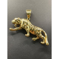 Unisex 18ct Yellow Gold Panther Pendant