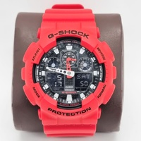 Casio G-Shock GA-100B Analog Digital Resin Strap Mens Red Watch 200m WR