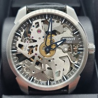 Tissot T-Complication Squelette Mechanical Mens Watch with Skeleton Dial