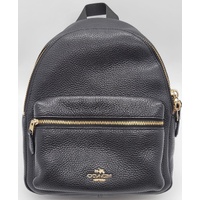 Coach Mini Charlie Backpack Black Pebble Leather