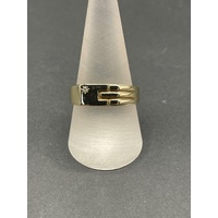 Mens 9ct Yellow Gold Signet Diamond Ring