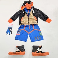 Pokemon Raihan Trainer Costume Set with Wig Shoes Top Jacket and Bottom