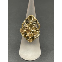 Ladies 18ct Yellow Gold 4 Clover Ring