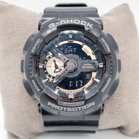 Casio G-Shock GA-110RG Analog Digital Display Mens Black and Gold Watch