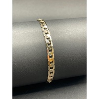 Mens 10ct Yellow Gold Curb Link Bracelet
