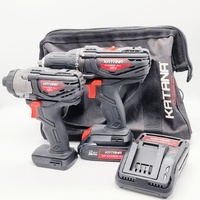 Katana 18V Cordless Drill and Impact Driver Combo Kit Battery Charger and Bag