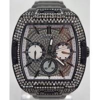 Guess Phoenix Gents Multi Crystal Silver Dial Black SS Analog Watch GW0094G3