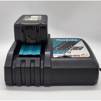 Makita DC18RC 18V LXT Corded Lithium‑Ion Rapid Battery Charger and 5.0Ah Battery