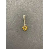 Ladies 9ct Yellow Gold Orange Gemstone Pendant