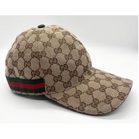 Gucci 200035 Original GG Canvas Baseball Hat with Web Size Large 59cm with COA
