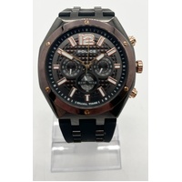 Police Mens Kediri Chronograph Gunmetal Dial Black Silicone Watch 15995J