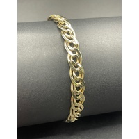Unisex 9ct Yellow Gold Double Link Bracelet