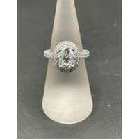 Ladies 925ct Sterling Silver Moissanite Diamond Ring
