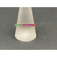 Ladies 14ct Yellow Gold Multi Coloured Gemstone Ring