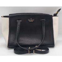 Kate Spade New York Patterson Drive Geraldine Satchel Black and Cream Colorblock