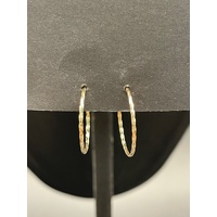 Ladies 9ct Yellow Gold Round Hoop Earrings