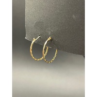 Ladies 9ct Yellow Gold Round Hoop Earrings