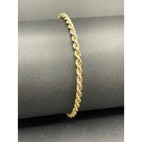 Ladies 9ct Yellow Gold Rope Link Bracelet