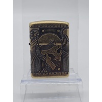 Zippo Armor Steampunk Skull Lighter 29268 360° MultiCut Antique Brass