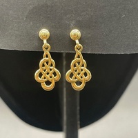 Ladies 9ct Yellow Gold Dangle Pattern Earrings