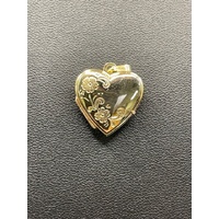 Ladies 9ct Yellow Gold Love Heart Locket Pendant